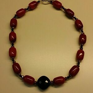 Handmade natural and crystal stones necklace!